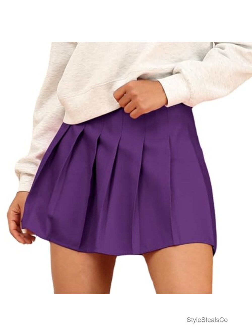 Pleated Skort Women High Waisted Tennis Skirt Built-in Shorts